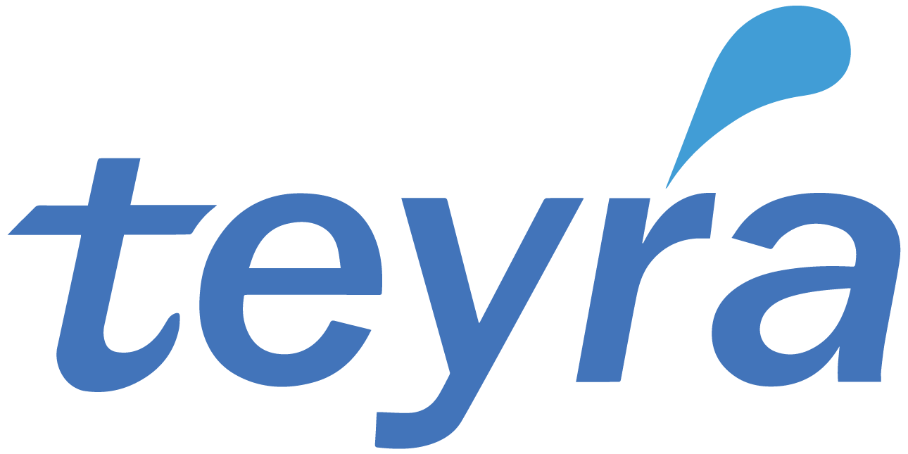 Teyra logo — blue, for light backgrounds